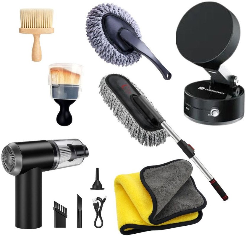 VIDHYAWAN 11 in 1 Cleaning Brush for Car With Vaccum And Car holder Combo