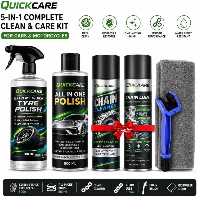 Quickare Total Vehicle Cleaning Maintenance Combo Kit Pack Combo