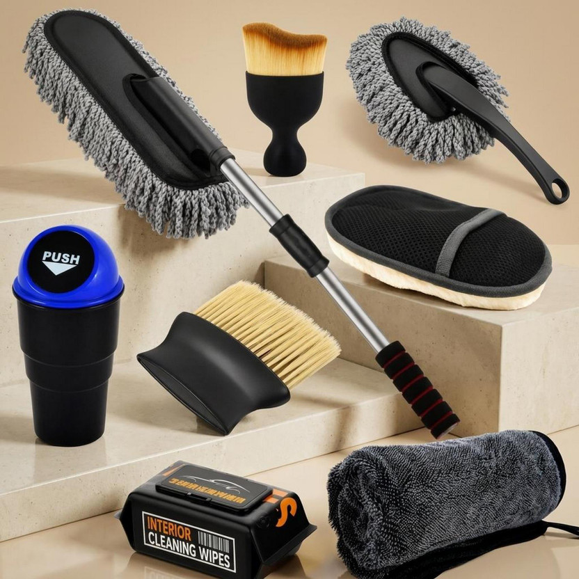 ORIDOR ORIDOR 8 Pcs Car Cleaning Kit Interior Exterior Cleaning Complete Cleaning Combo Combo - Flipkart Deal