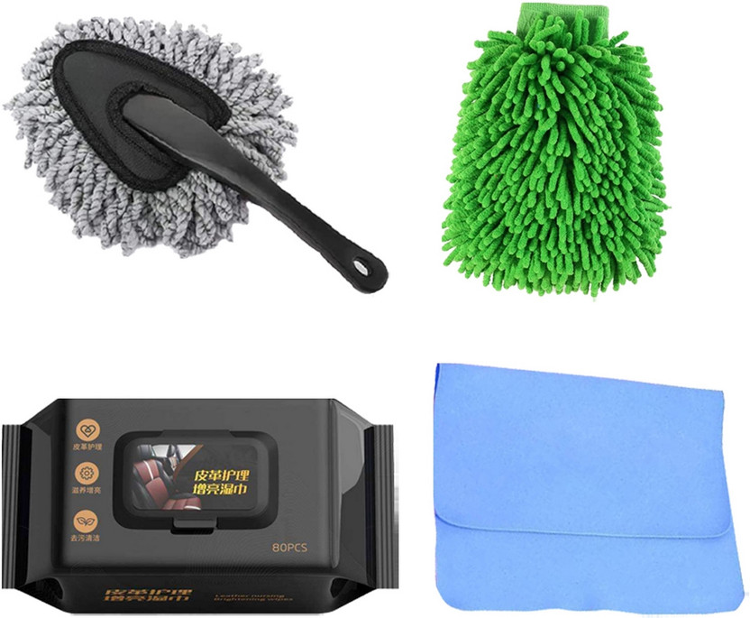 SRBKfashion Car Washing Kit Mini Duster Wash Mitt Cleaning Wipes CIC218-ME Vehicle Interior Cleaner(4 ml)