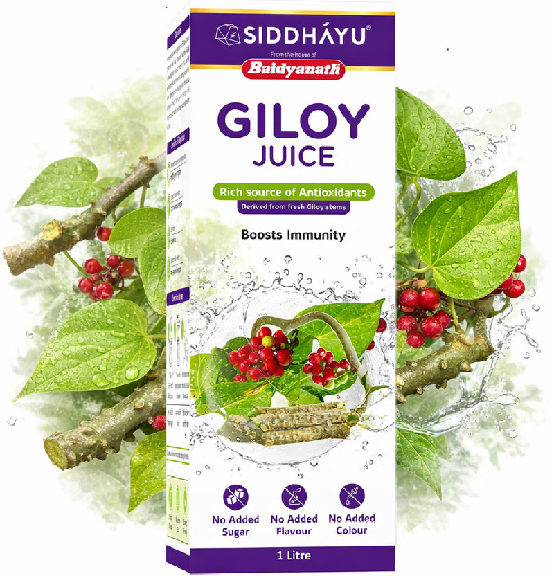 Baidyanath Giloy Juice 1 Litre, Natural Immunity Booster | No Added Sugar(1)
