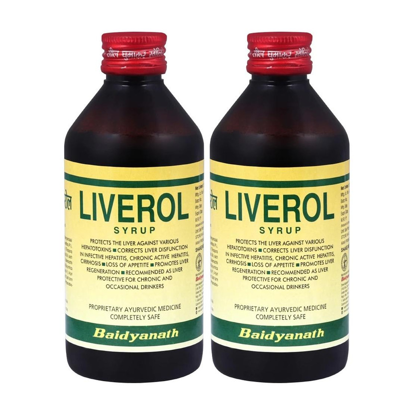Baidyanath Baidyanath Liverol Syrup- Natural and Ayurvedic formulation for Complete Liver Care and Related Functions | Rich with benefits of Giloy, Kalmegh, Mulethi and 7 other Ayurvedic herbs |(Pack of 2, 400 ml) - Flipkart Deal
