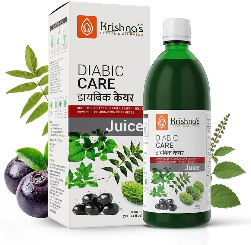 Krishna's Herbal & Ayurveda Diabic Care Juice | Helps Manage Blood Sugar | Boosts Metabolism and Improves Digestion | Stimulate Insulin Secretion | Helps Manage Weight(1000 ml)