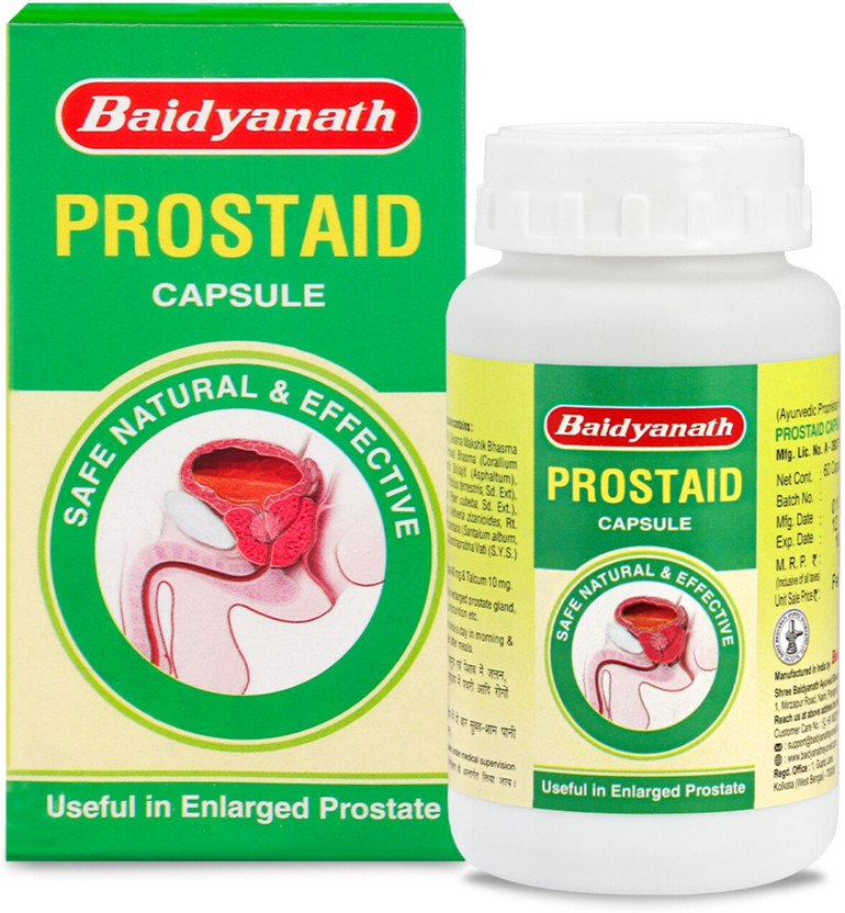 Baidyanath Prostaid 60 Capsule|For Complete Prostate Care and Healthy Urinary Tract System(60 Capsules)