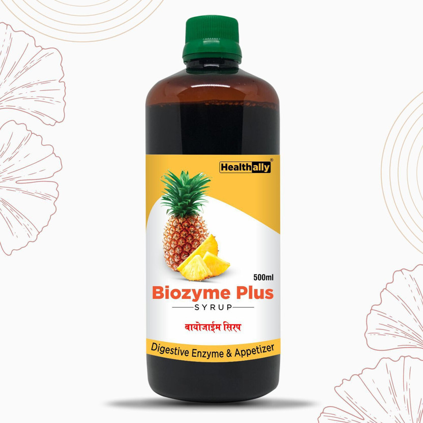 Health Ally Biozyme Plus Syrup, Digestive Enzyme & Appetizer Herbal Ayurvedic Tonic | Detoxify Stomach, Relieves Gas Problems & Bloating (No Side Effects)(500 ml)