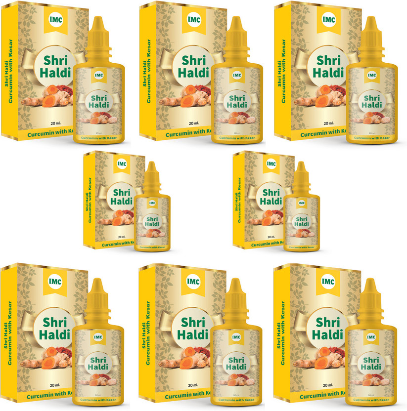 IMC IMC Shri Haldi Curcumin with Kesar | Manages Diabetes, Glows Skin, Digestion & Sleep(Pack of 8, 160 ml) - Flipkart Deal