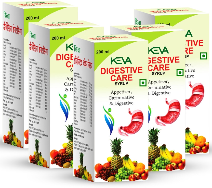 KEVA Digestive Care Syrup Herbal Product for Proper & Incomplete Digestion(Pack of 5, 200 ml)