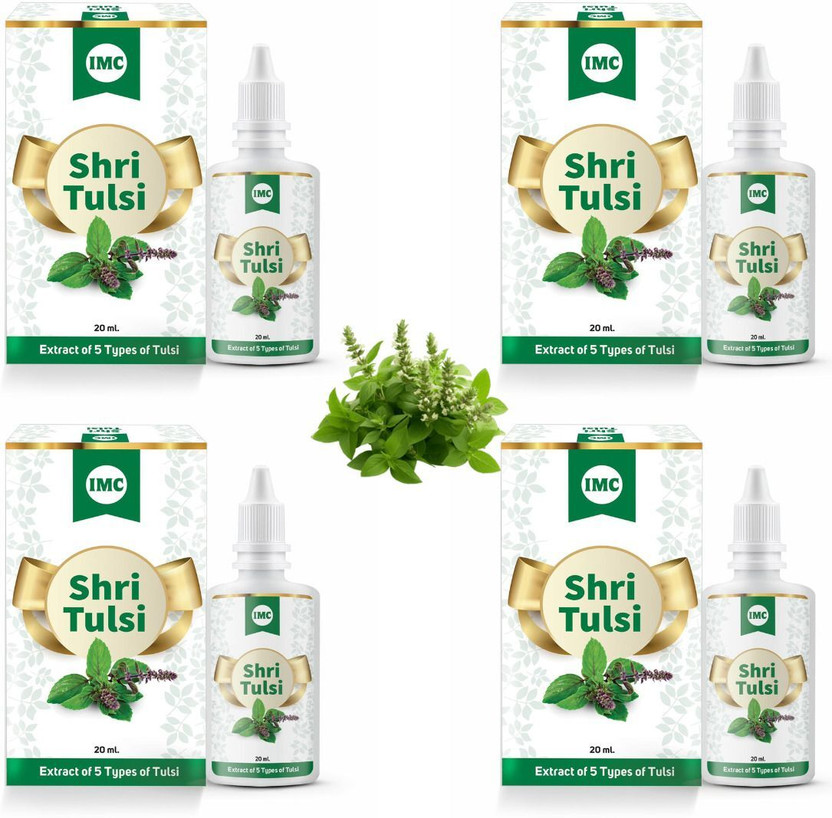 IMC Shri Tulsi | Powerful Immunity Booster, Fights 200+ Diseases, Cough/Cold Aid(Pack of 4, 80 ml)