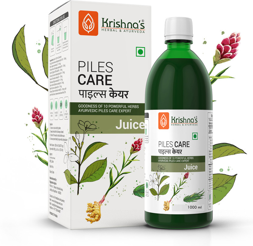 Krishna's Herbal & Ayurveda Piles Care Juice | Beneficial for Piles, Fistula & Fissure | Helps Remove Lumps(1000 ml)