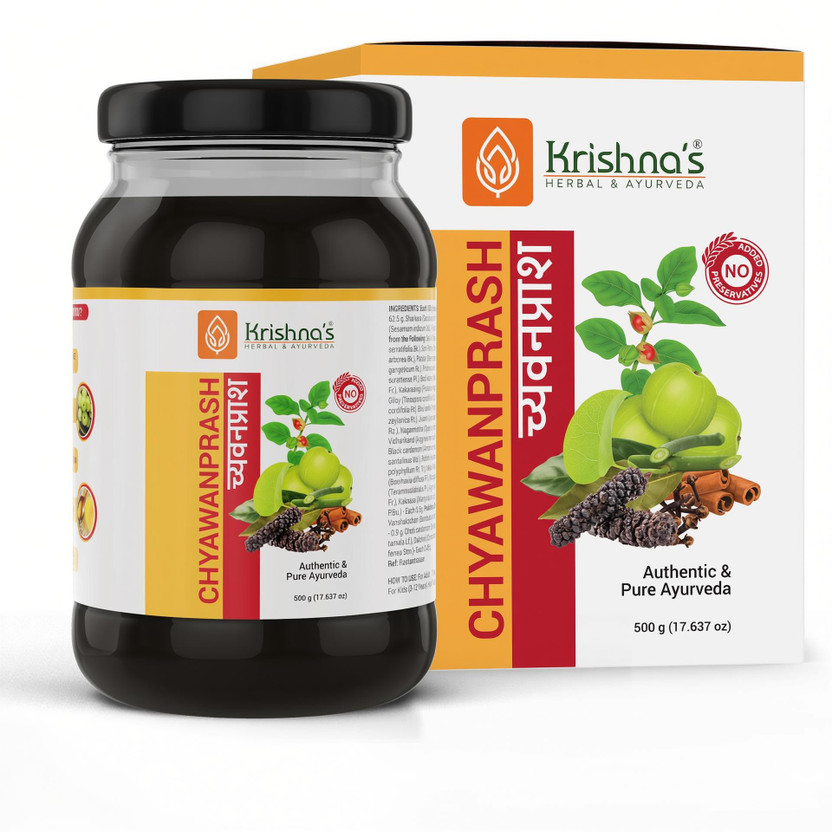Flipkart Krishna's Herbal & Ayurveda Chyawanprash Preservative Free 500g | Helps Build Stamina, Immunity & Strength(500 g) - Flipkart Deal