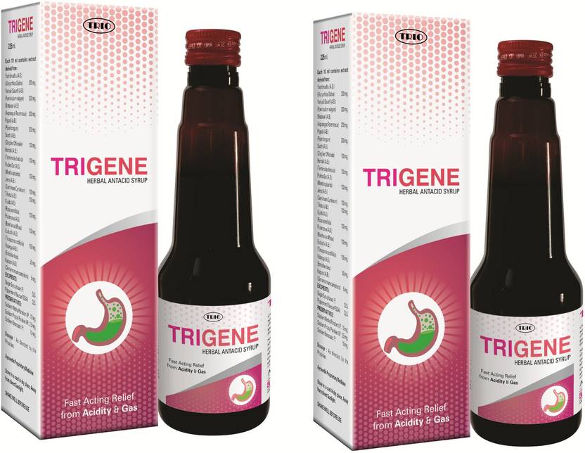 Trio Trigene Herbal Antacid Syrup, 225ML (Fast Relief From Acidity