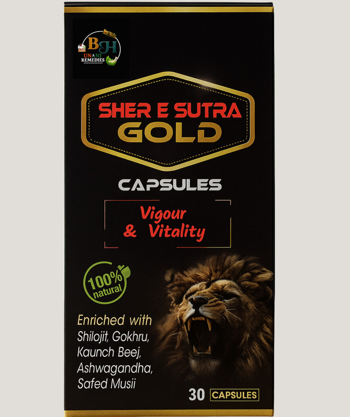 B H UNANI REMEDIES SHER E SUTRA GOLD CAPSULES(Pack of 30, 30 Capsules)