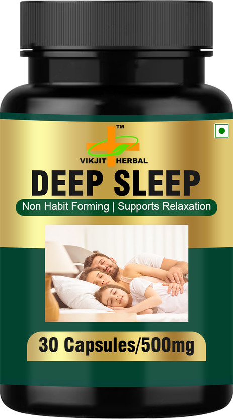VIKJIT HERBALS DEEP SLEEP NON HABIT FORMING | SUPPORTS RELAXATION(30 Capsules)