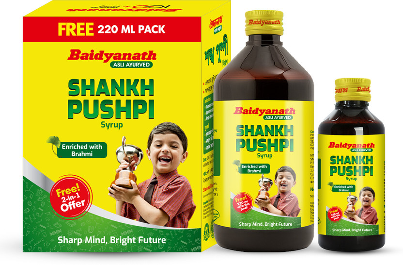 Baidyanath Shankhapushpi Sarbat Combo| For Calm Mind & Better Concentration(Pack of 2, 670 ml)