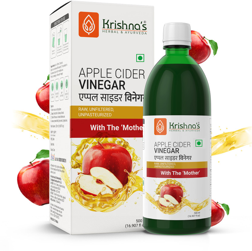 Apple Krishna's Herbal & Ayurveda Apple Cider Vinegar Boosts Metabolism Improve Digestion & Assists in Weight Loss(500) - Flipkart Deal