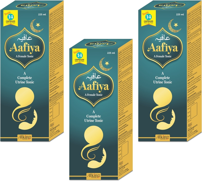 Aafiya Unani Syrup Formulation For Female Uterine Problems, leukorrhea(Pack of 3, 225 ml)
