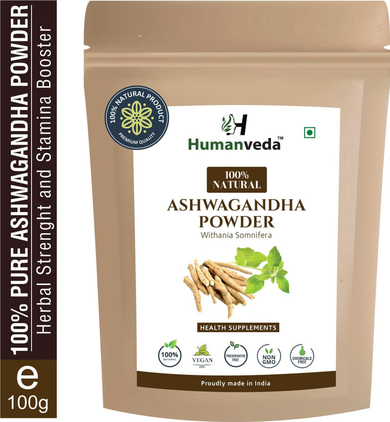 Humanveda 100% Natural Ashwagandha Powder- Withania Somnifera, 100g(100 g)