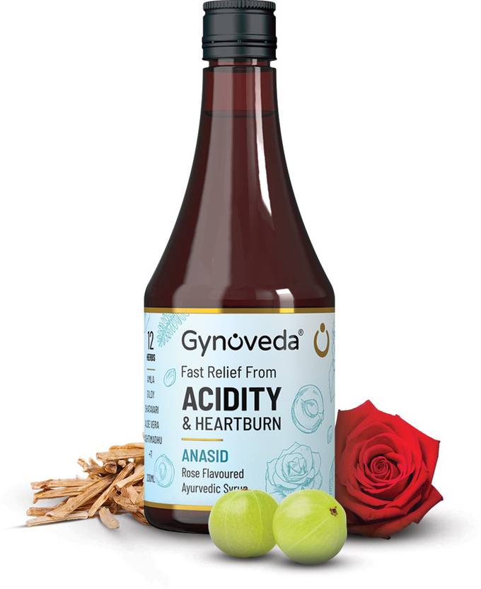 Gynoveda Acidity & Heartburn Fast Relief Ayurvedic Syrup. Rose