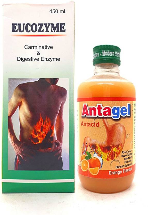 Modern Herbo Antagel Antacid Tonic & Eucozyme Syrup For Digestive