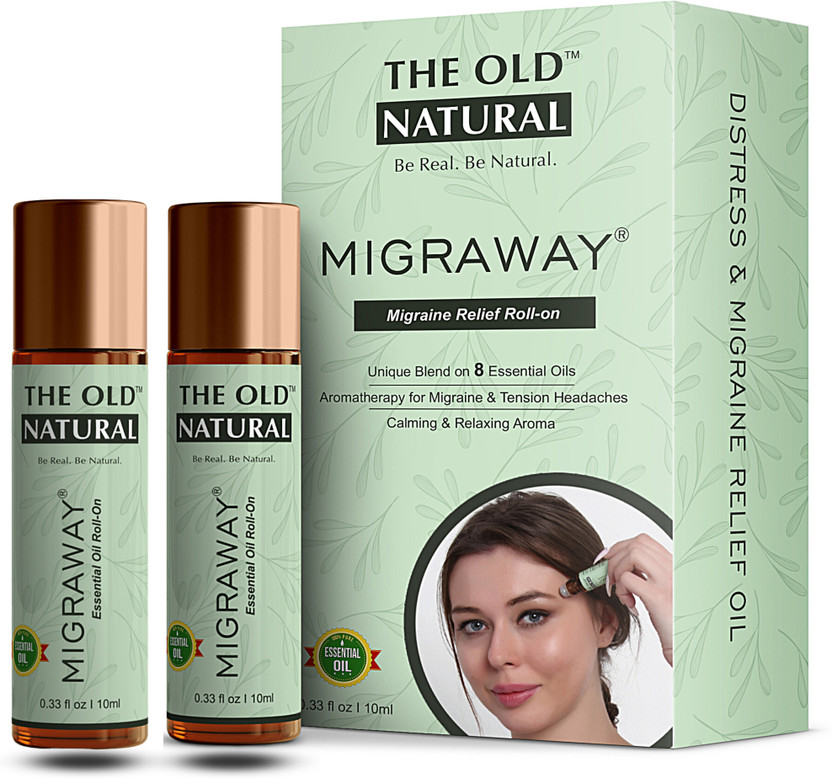 The Old Natural Migraway Roll On For Instant Relief From Migraine, Headache & Stress(Pack of 2, 20 ml)