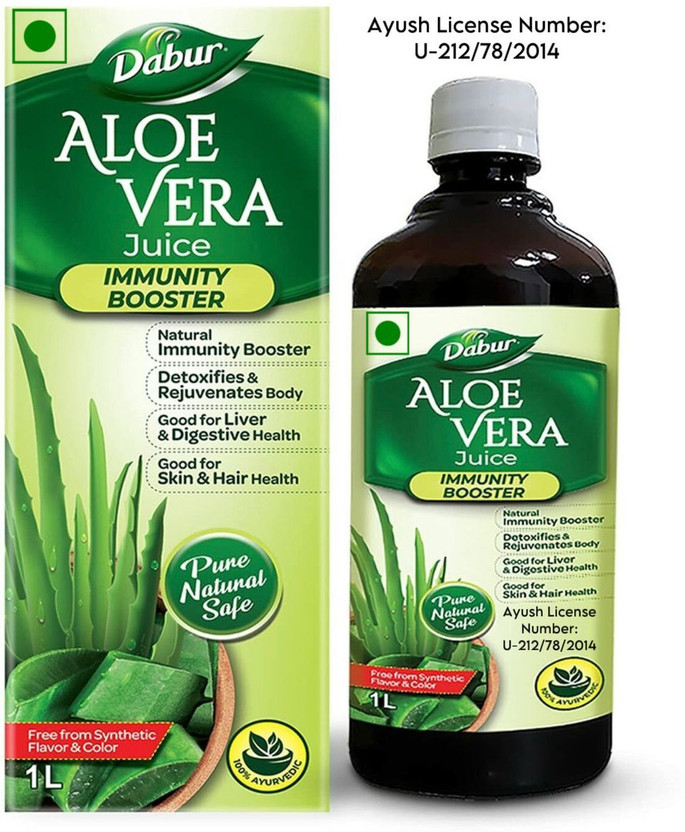 Dabur Dabur Aloe Vera Juice – Refreshing Herbal Elixir for Detox, Digestion & Glowing Skin(Pack of 2, 2000 ml) - Flipkart Deal
