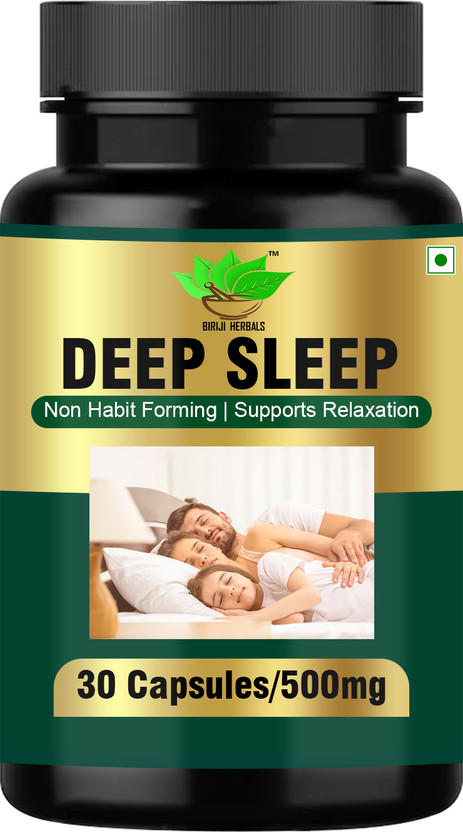 BIRJI HERBALS DEEP SLEEP NON HABIT FORMING ! SUPPORTS RELAXATION(30 Capsules)