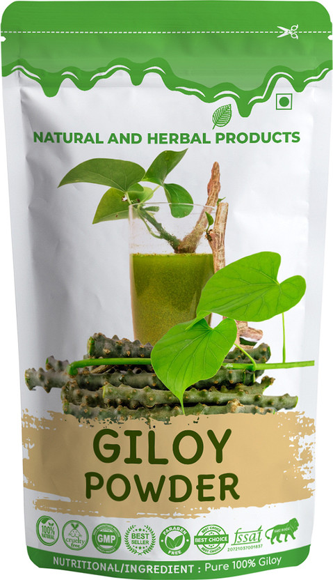 NATURAL AND HERBAL PRODUCTS Giloy Guduchi Powder | Gulvel | For Weight Loss, Hair Growth, Eating Drink Fever(Pack of 2, 200 g)