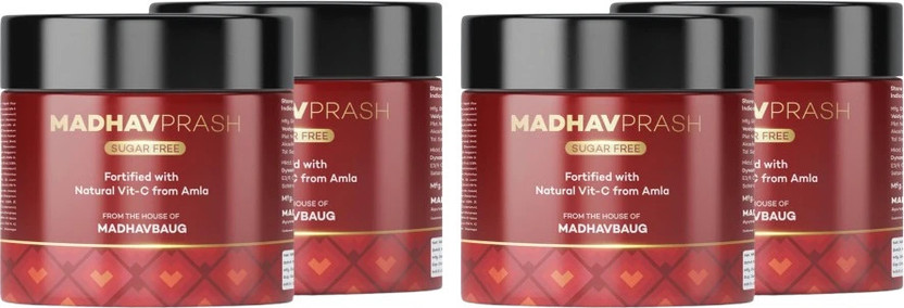 Madhavprash Sugar-Free Heart Ka Chyawanprash with Vit C & Summer Friendly 40+ Herbs(Pack of 4, 1400 g)