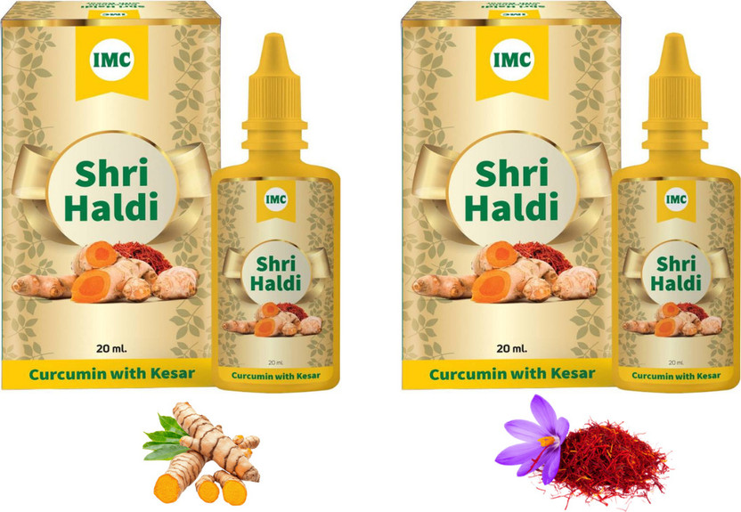 IMC IMC Shri Haldi Curcumin with Kesar | Manages Diabetes, Glows Skin, Digestion & Sleep(Pack of 2, 40 ml) - Flipkart Deal
