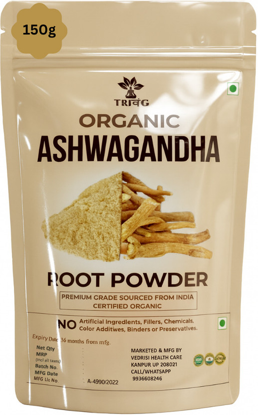 Trivang 100% Natural Ashwagandha Powder- Withania Somnifera, 150g(150 g)