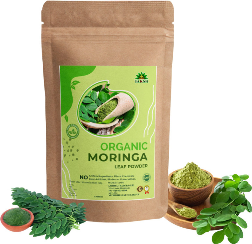 TAKSH Organic Moringa Powder |Ayurvedic Support For Holistic Wellness |(50g)(50 g)