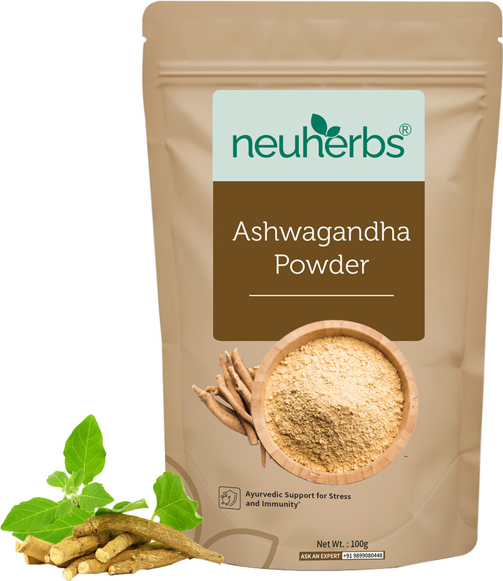 Neuherbs Organic Ashwagandha Powder | Ayurvedic Care for Stress Relief |No Additives(100 g)