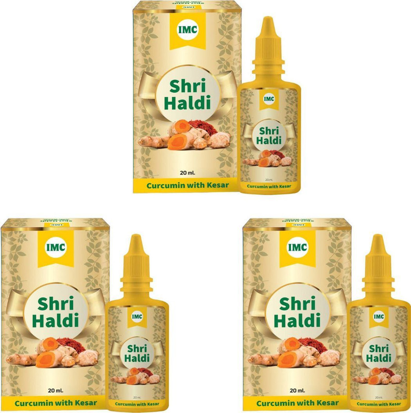 IMC IMC Shri Haldi Curcumin with Kesar | Manages Diabetes, Glows Skin, Digestion & Sleep(Pack of 3, 60 ml) - Flipkart Deal