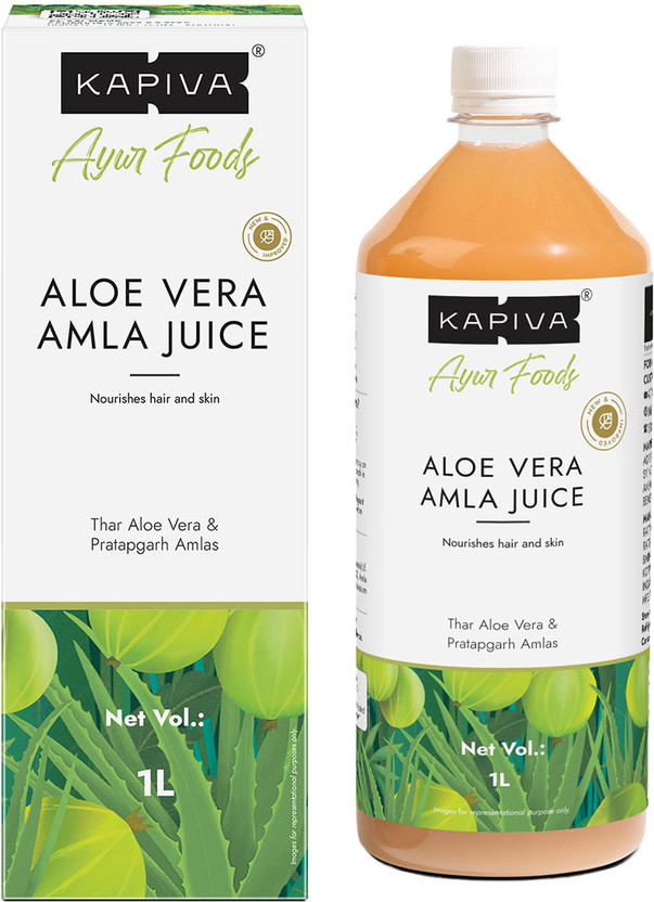 Kapiva Aloe Vera Amla Juice | Nourishes Hair & Skin | Rich in Vitamin A, C, E(1 L)