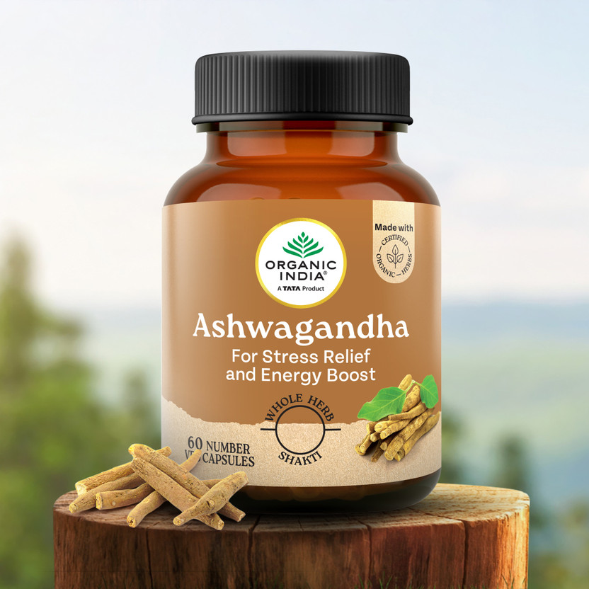ORGANIC INDIA Ashwagandha 60 Capsules Bottle(60 Capsules)