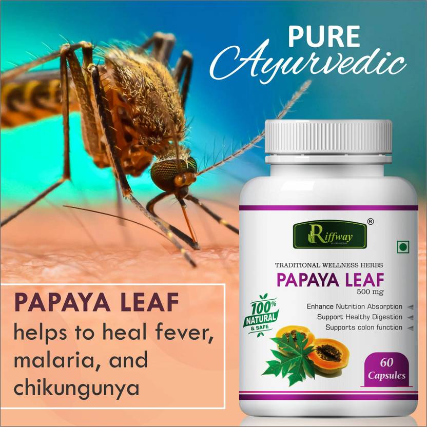 Riffway Papaya Leaf Health Formula Dengue capsule Produce New Blood