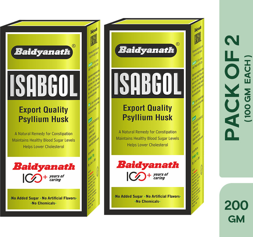 Baidyanath Isabgol | Fiber Rich Supplement|Psyllium Husk for Digestion(Pack of 2, 200 g)