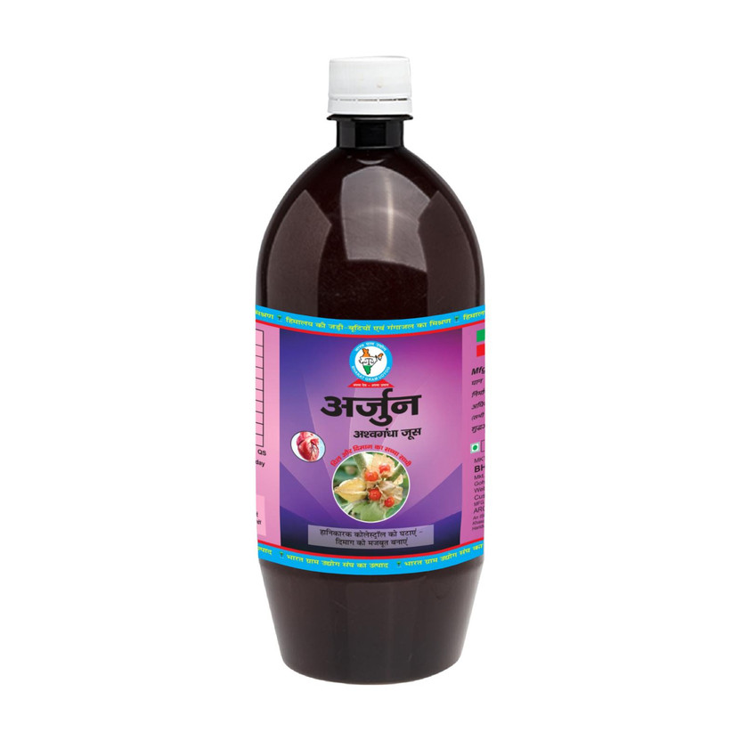 BHARAT GRAM UDYOG Arjun Ashwagandha Juice - Heart Health & Stress Relief(1 L)