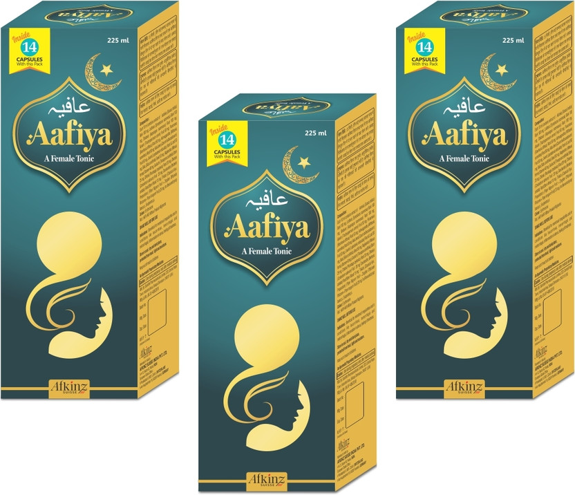 Aafiya Syrup A Unani Formulation For Female Uterine Problems, Health & Beauty Tonic(Pack of 3, 675 ml)