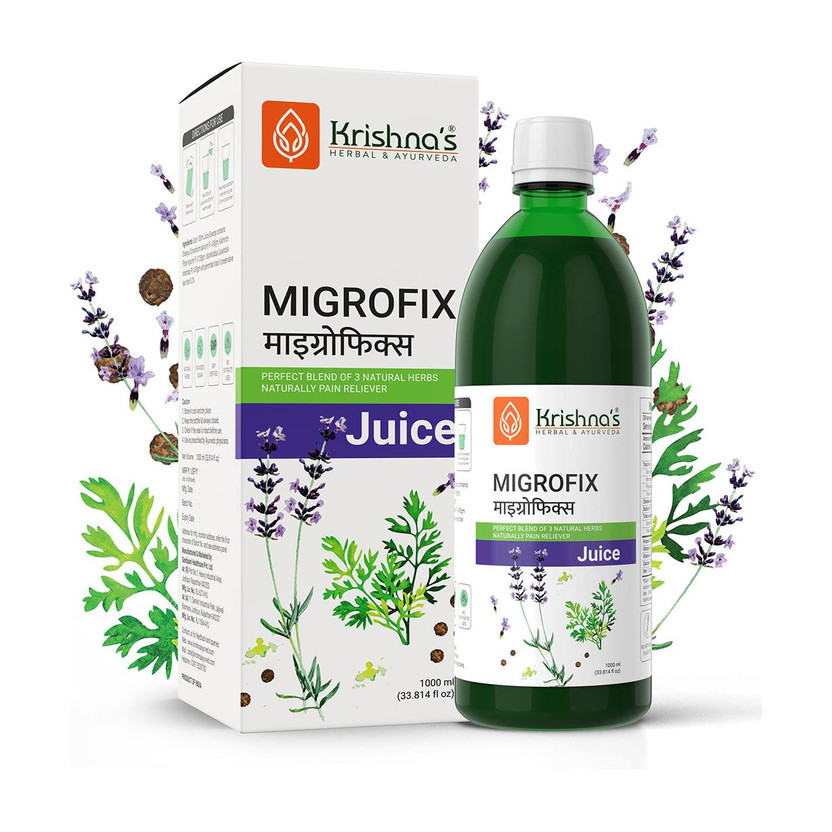 Flipkart Krishna's Herbal & Ayurveda MigroFix Juice, Perfect Blend of Dhaniya, Kalimirch & Ustukhuddus - 1000ml(1000 ml) - Flipkart Deal