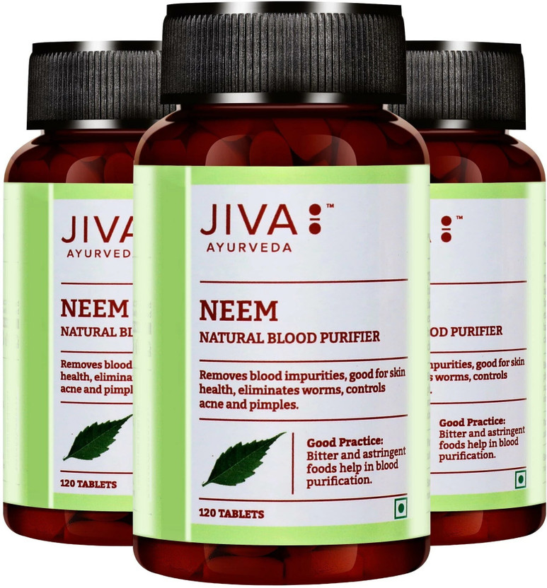 JIVA JIVA Neem Tablets - Natural Blood Purifier - 120 Tablets Each(Pack of 3, 360 Tablets) - Flipkart Deal