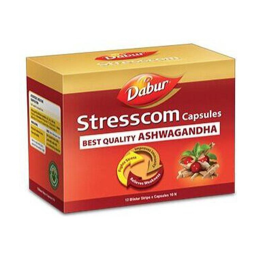 Dabur Dabur Stresscom BEST QUALITY Ashwagandha 60 Caps (10 caps X 6 strips) for Mental Wellness and Stress Relief(Pack of 10, 60 Capsules) - Flipkart Deal