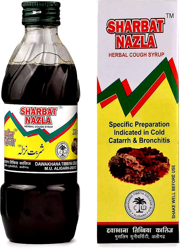 Dawakhana Sharbat Nazla Herbal Cough Syrup Unani Medicine for Cold 125ml(125 ml)