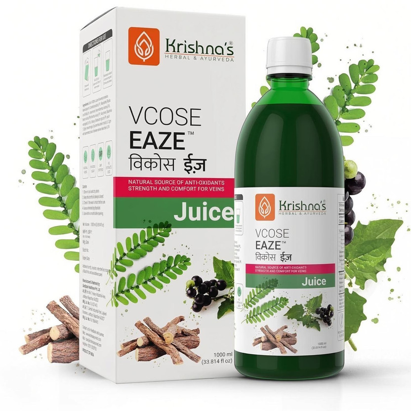 Flipkart Krishna's Herbal & Ayurveda Vcose Eaze Juice Natural Source of Antioxidants Strength & Comfort for Veins(1000 ml) - Flipkart Deal