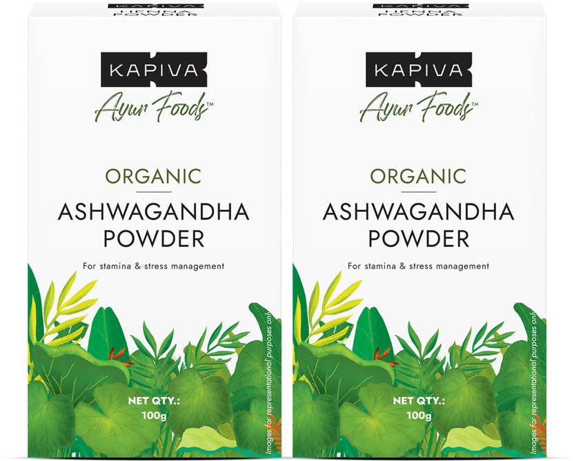 Kapiva Ayur Foods Organic Ashwagandha powder 200g(Pack of 2, 200 g)