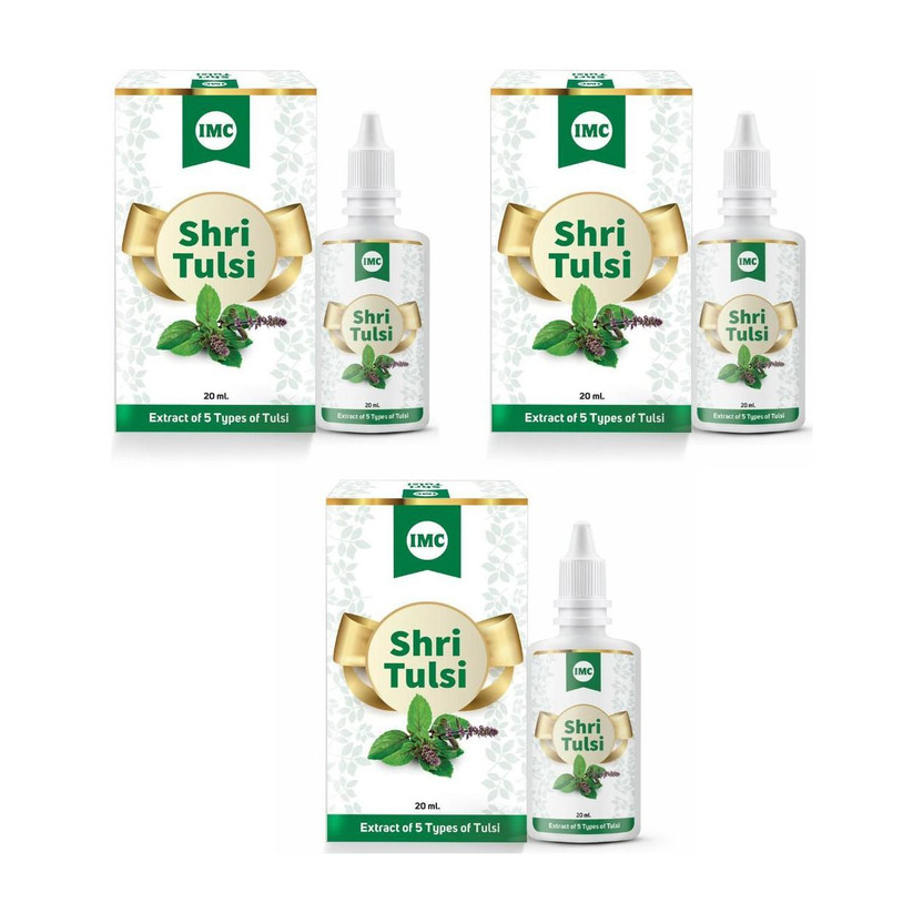 IMC Shri Tulsi | Powerful Immunity Booster, Fights 200+ Diseases, Cough/Cold Aid(Pack of 3, 60 ml)