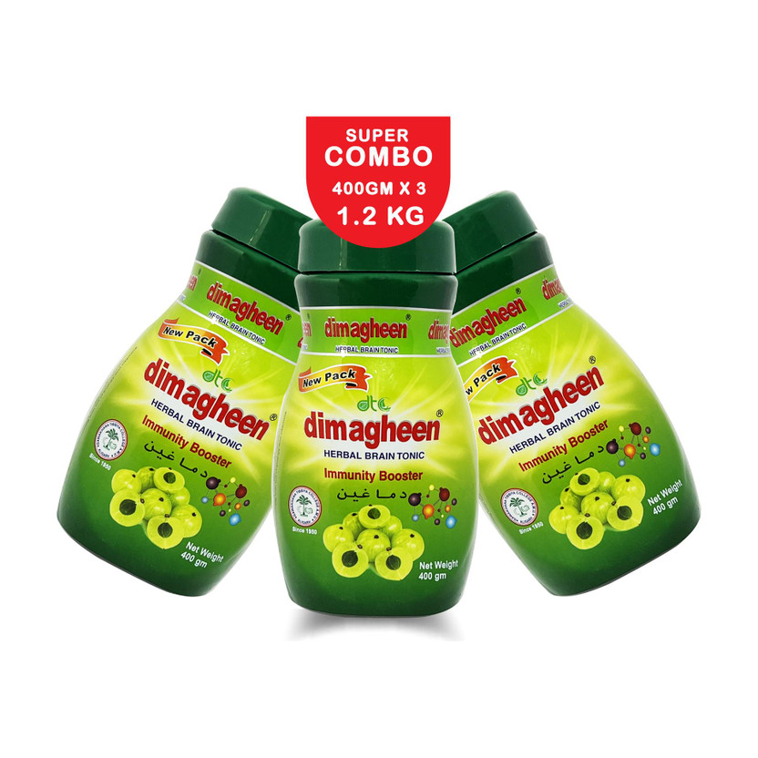 Dawakhana Tibbiya College Dimagheen Herbal Brain Tonic, Amla Immunity Booster and Mental Wellness Syrup(Pack of 3, 1.2 kg)
