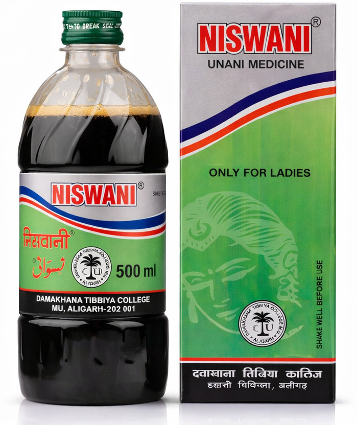Dawakhana NISWANI Unani Women Health Syrup Herbal Tonic 125ml Bottle(500 ml)