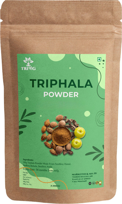 Trivang Organic Triphala Powder 200g|Ayurvedic Support For Gut & Immune Health(200 g)