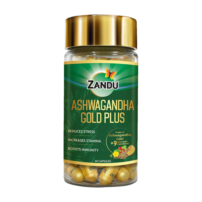 ZANDU ZANDU Ashwagandha Gold PlusIReduces Stress & Cortisol, Improves Sleep &Muscle Recovery(60 Capsules) - Flipkart Deal
